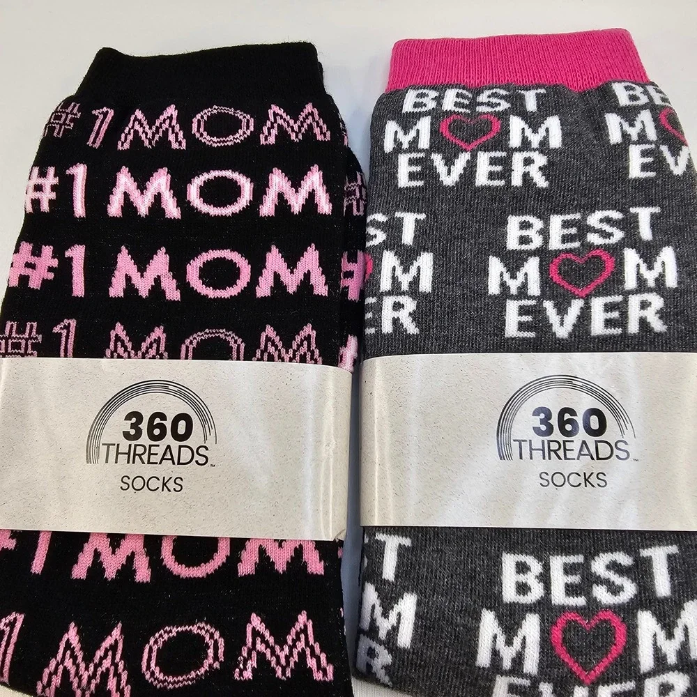 360 Threads #1 Mom Best Mom Ever Novelty Socks‎ Mother's Day Gift
